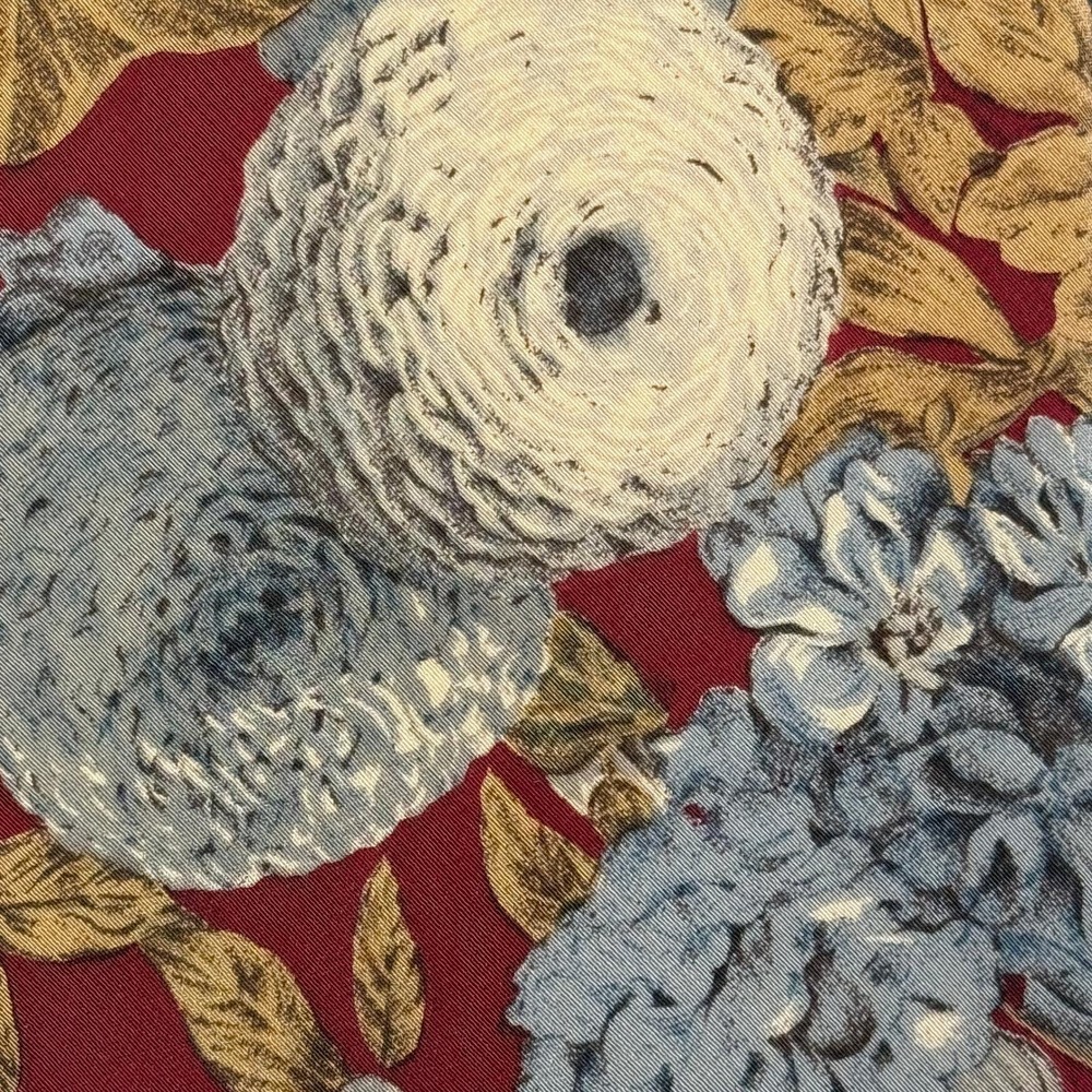 Mens Tie | Karl Lagerfeld | Vintage 90s Floral Silk Red Gold Blue Made in Italy - Picture 8 of 9